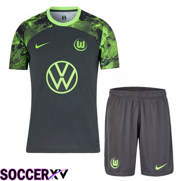 Vfl Wolfsburg Kids Soccer Jersey Away Green 2023/2024