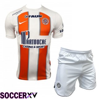 Montpellier HSC Kids Soccer Jersey Away White Orange 2023/2024