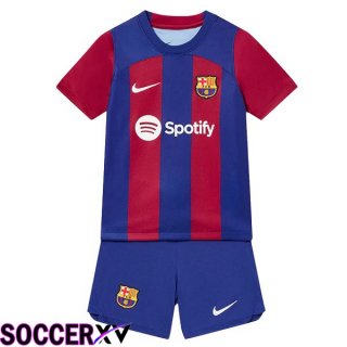 FC Barcelona Kids Soccer Jersey Home Blue Red 2023/2024