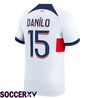 Paris PSG (Danilo 15) Soccer Jersey Away White 2023/2024