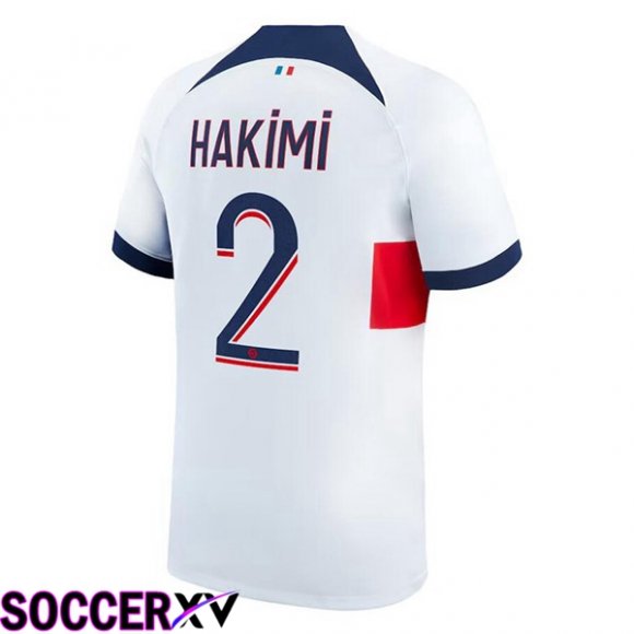 Paris PSG (Hakimi 2) Soccer Jersey Away White 2023/2024