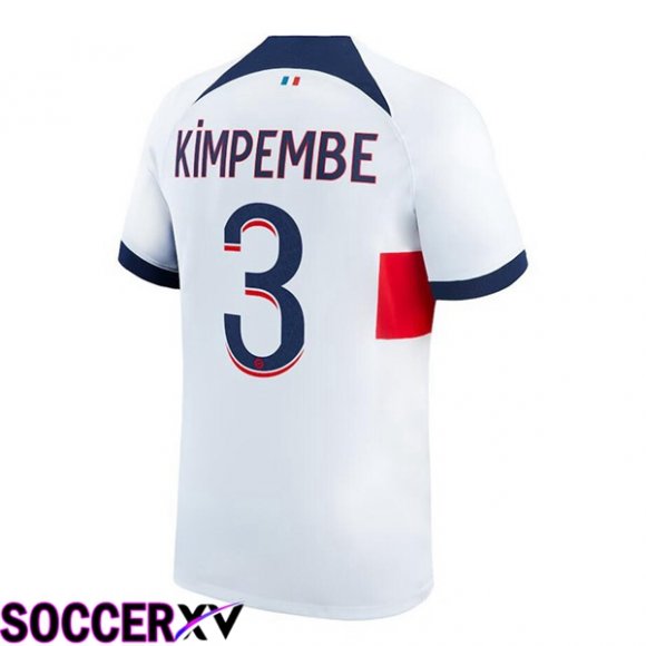 Paris PSG (Kimpembe 3) Soccer Jersey Away White 2023/2024