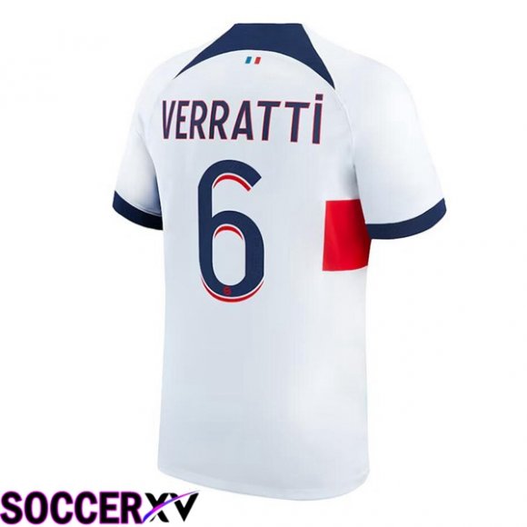 Paris PSG (Verratti 6) Soccer Jersey Away White 2023/2024