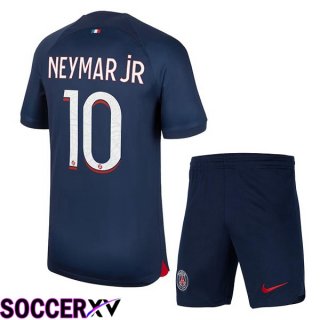 Paris PSG (Neymar Jr 10) Kids Soccer Jersey Home Royal Bluee 2023/2024