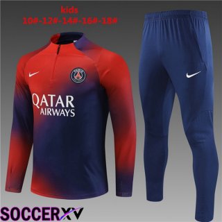 Paris PSG Kids Training Tracksuit Suit Blue Red 2023/2024