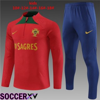 Portugal Kids Training Tracksuit Suit Red 2023/2024