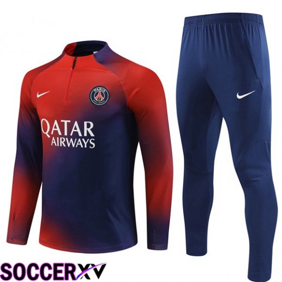 Paris PSG Training Tracksuit Suit Red Blue 2023/2024