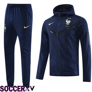 France Training Tracksuit Hoodie Royal Bluee 2023/2024