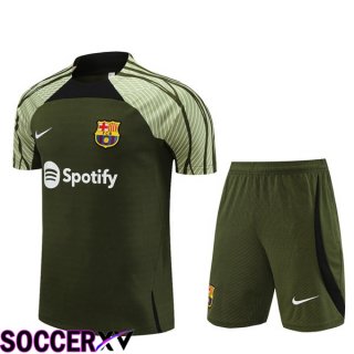 FC Barcelona Training T Shirt + Shorts Green 2023/2024