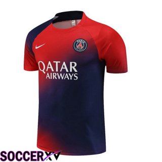 Paris PSG Training T Shirt Blue Red 2023/2024