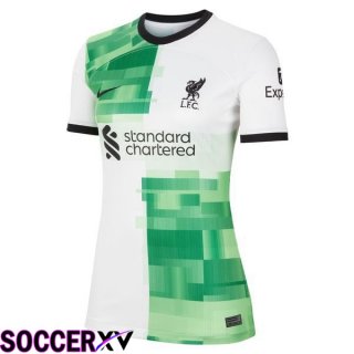 FC Liverpool Womens Soccer Jersey Away White Green 2023/2024