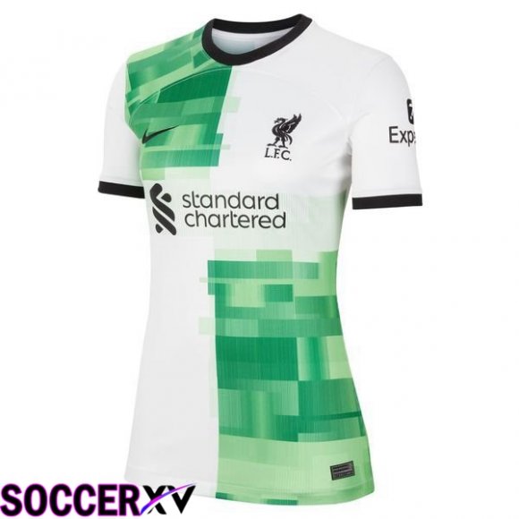 FC Liverpool Womens Soccer Jersey Away White Green 2023/2024