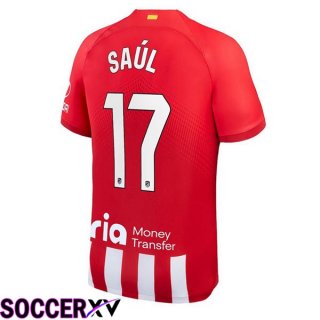 Atletico Madrid (Saúl 17) Soccer Jersey Home Red 2023/2024