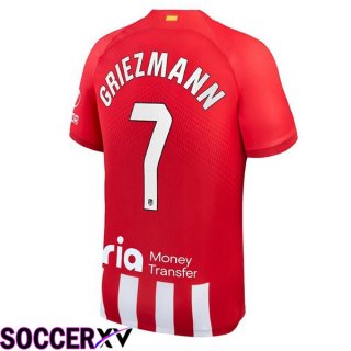 Atletico Madrid (Griezmann 7) Soccer Jersey Home Red 2023/2024