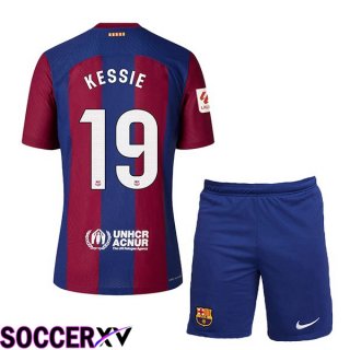 FC Barcelona (KESSIE 19) Kids Soccer Jersey Home Blue Red 2023/2024