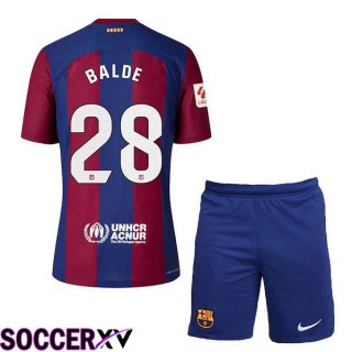 FC Barcelona (BALDE 28) Kids Soccer Jersey Home Blue Red 2023/2024