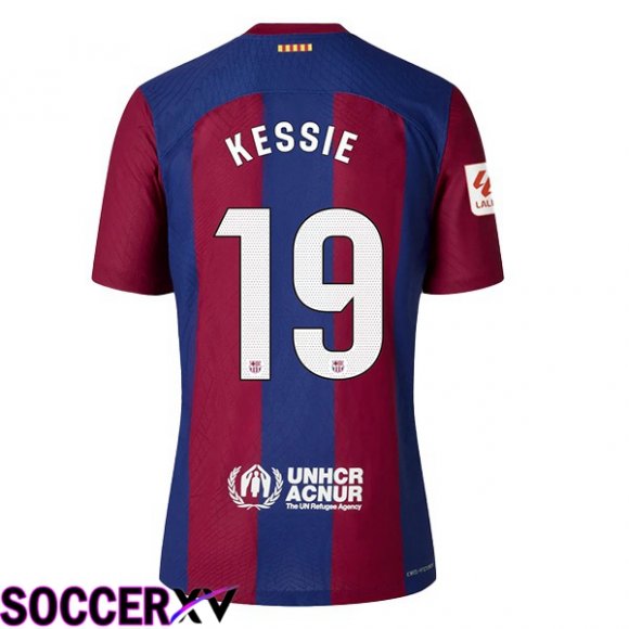 FC Barcelona (KESSIE 19) Soccer Jersey Home Blue Red 2023/2024