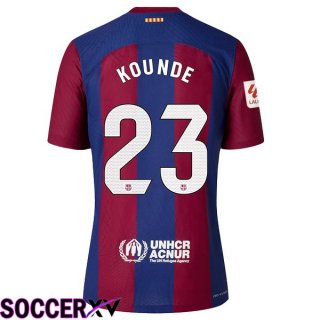 FC Barcelona (KOUNDE 23) Soccer Jersey Home Blue Red 2023/2024