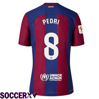 FC Barcelona (PEDRI 8) Soccer Jersey Home Blue Red 2023/2024