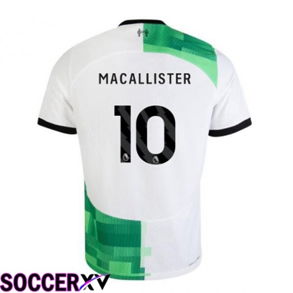 FC Liverpool (MAC ALLISTER 10) Soccer Jersey Away White Green 2023/2024