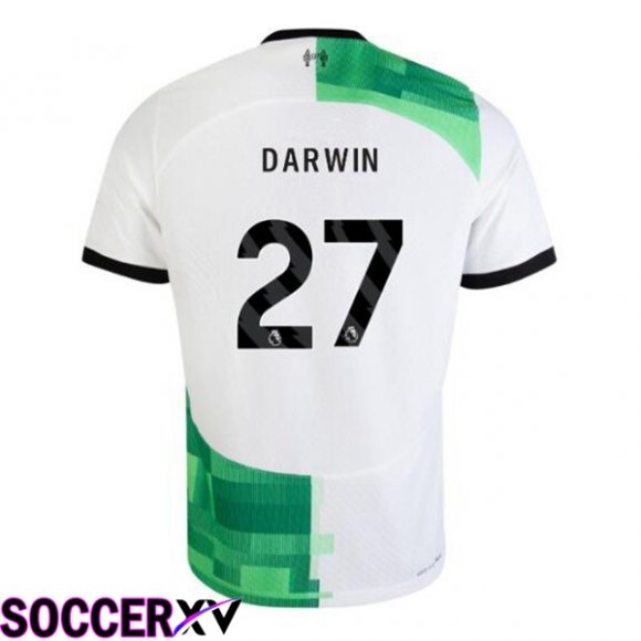 FC Liverpool (DARWIN 27) Soccer Jersey Away White Green 2023/2024