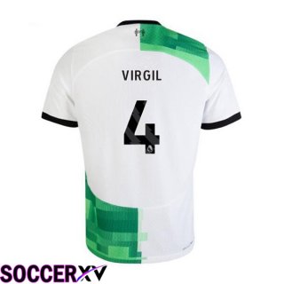 FC Liverpool (VIRGIL 4) Soccer Jersey Away White Green 2023/2024