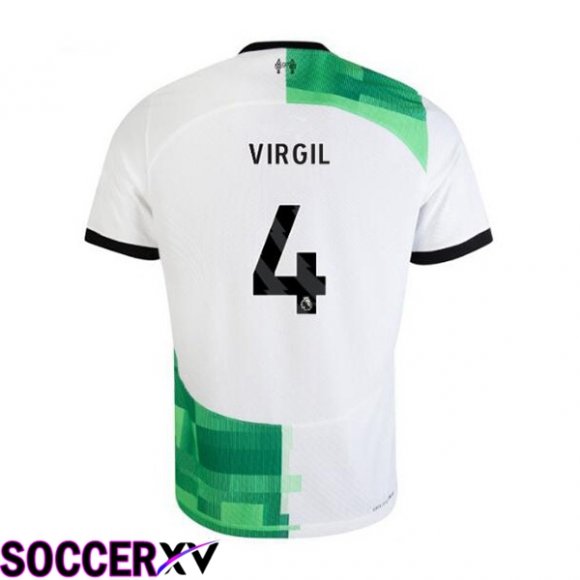 FC Liverpool (VIRGIL 4) Soccer Jersey Away White Green 2023/2024