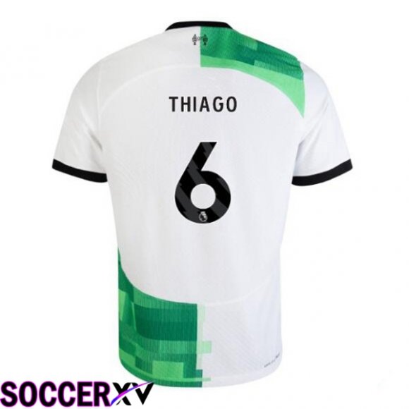 FC Liverpool (THIAGO 6) Soccer Jersey Away White Green 2023/2024