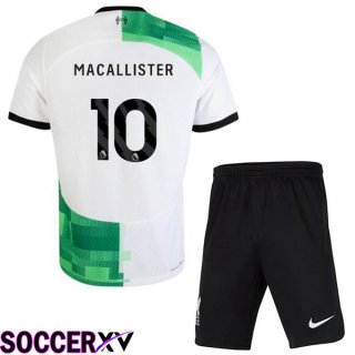 FC Liverpool (MAC ALLISTER 10) Kids Soccer Jersey Away White Green 2023/2024