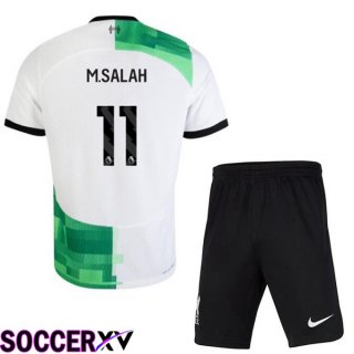 FC Liverpool (M.SALAH 11) Kids Soccer Jersey Away White Green 2023/2024