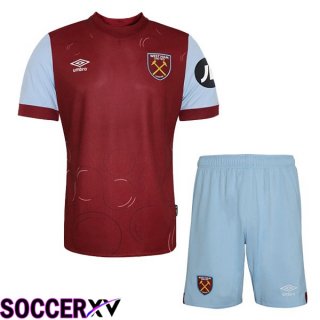 West Ham Kids Soccer Jersey Home Red 2023/2024