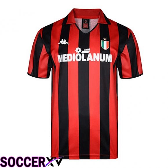 AC Milan Retro Soccer Jersey Home Red 1988-1989