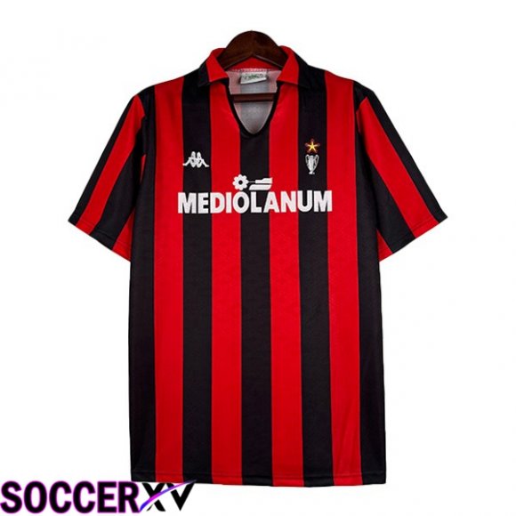 AC Milan Retro Soccer Jersey Home Red 1989-1990