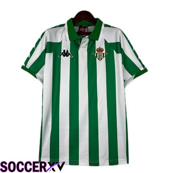 Real Betis Retro Soccer Jersey Home White Green 2000-2001