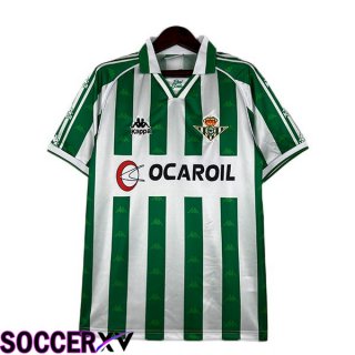 Real Betis Retro Soccer Jersey Home White Green 1995-1996