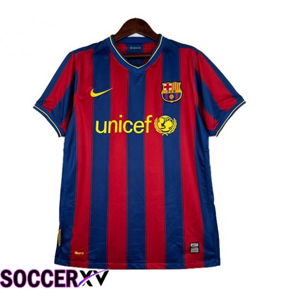 FC Barcelona Retro Soccer Jersey Home Red Blue 2009-2010