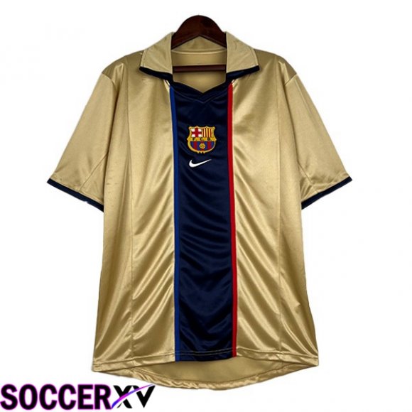 FC Barcelona Retro Soccer Jersey Away Yellow 2002-2003