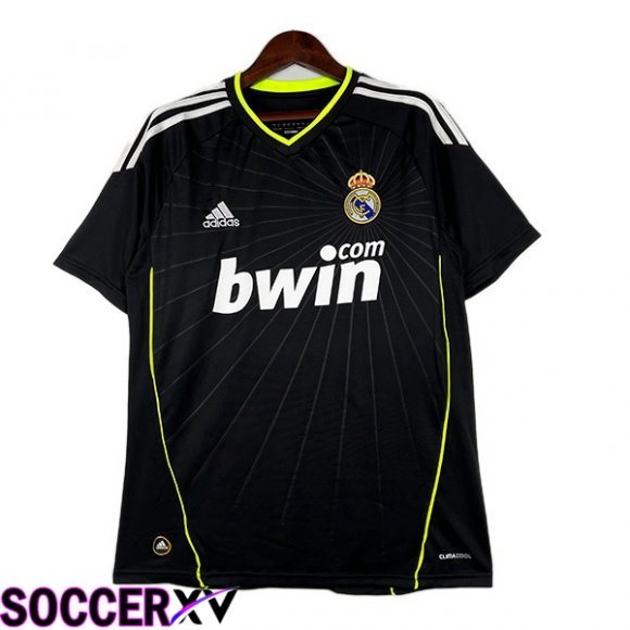 Real Madrid Retro Soccer Jersey Away Black 2010-2011