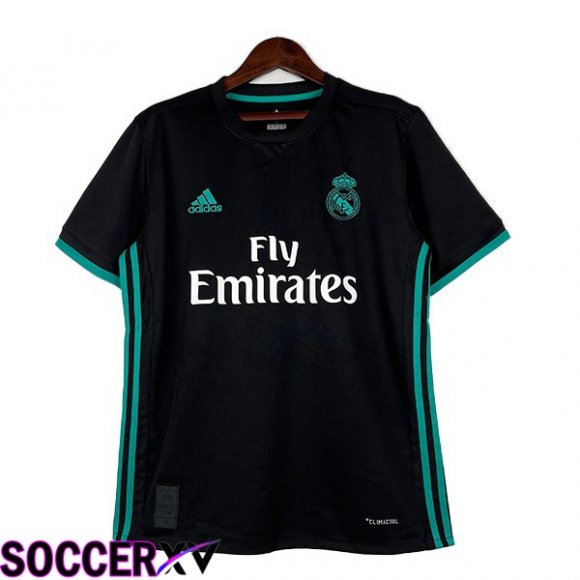 Real Madrid Retro Soccer Jersey Away Black 2017-2018