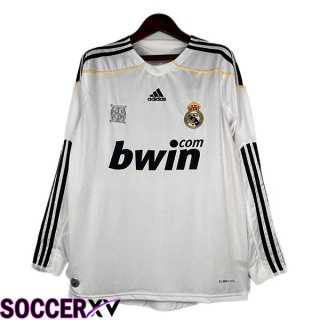 Real Madrid Retro Soccer Jersey Home Long Sleeve White 2009-2010