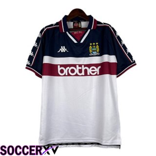 Manchester City Retro Soccer Jersey Away White 1997-1998