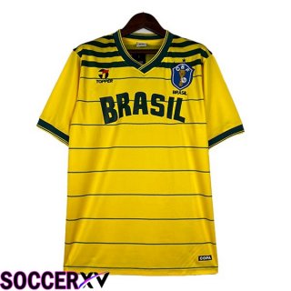 Brazil Retro Soccer Jersey Home Yellow 1984