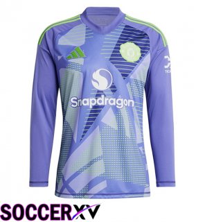 Manchester United Goalkeeper Soccer Jersey Long sleeve Purple 2024/2025