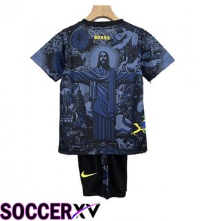 Brazil Kids Soccer Jersey Special Edition Ocean Blue 2024/2025