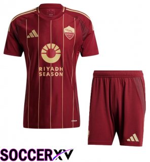 AS Rome Home kit Soccer Jersey + Shorts 2024/2025