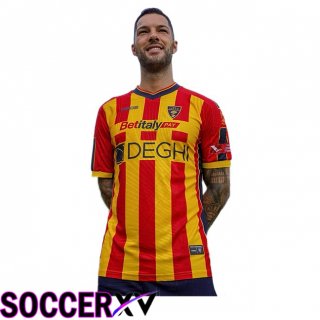 Lecce Home Soccer Jersey Red Yellow 2024/2025