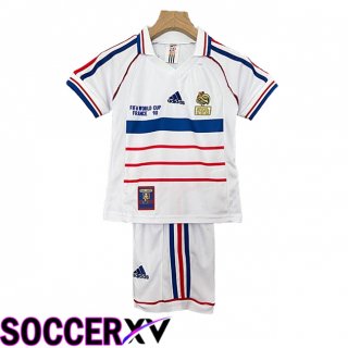 France Retro Kids Away Soccer Jersey 1998