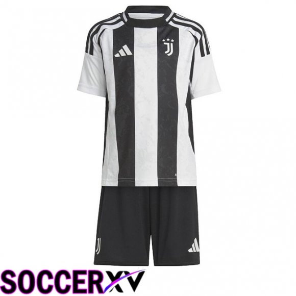 Juventus Kids Home Soccer Jersey Black White 2024/2025