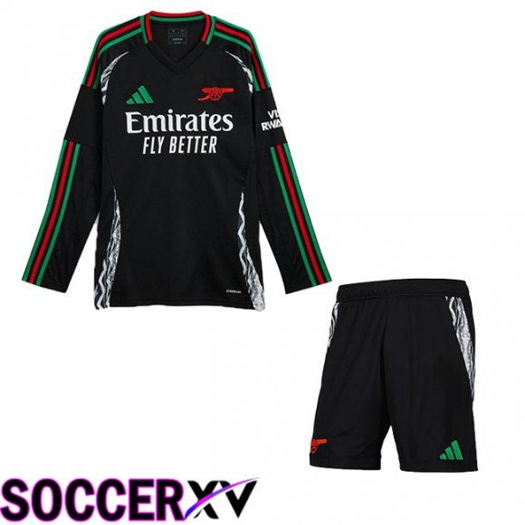 Arsenal Kids Away Soccer Jersey Long sleeve Black 2024/2025