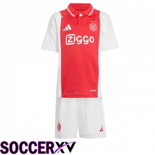 AFC Ajax Kids Home Soccer Jersey Red White 2024/2025